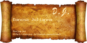 Dancsa Julianna névjegykártya